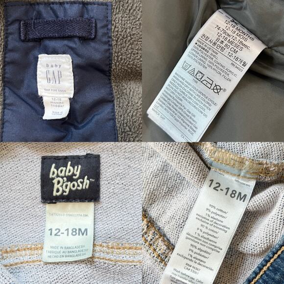 Baby Gap Oshkosh Outerwear Bundle 12-18 Months Denim Jacket Puffer Vest - Picture 2 of 8